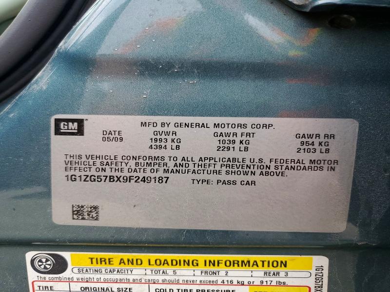 Продаж на аукціоні авто 2009 Chevrolet Malibu, vin: 1G1ZG57BX9F249187, номер лоту: 54652426