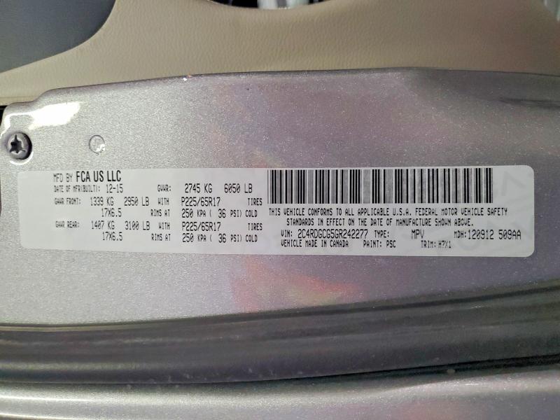Продаж на аукціоні авто 2016 Dodge Grand Caravan, vin: 2C4RDGCG5GR242277, номер лоту: 53256026