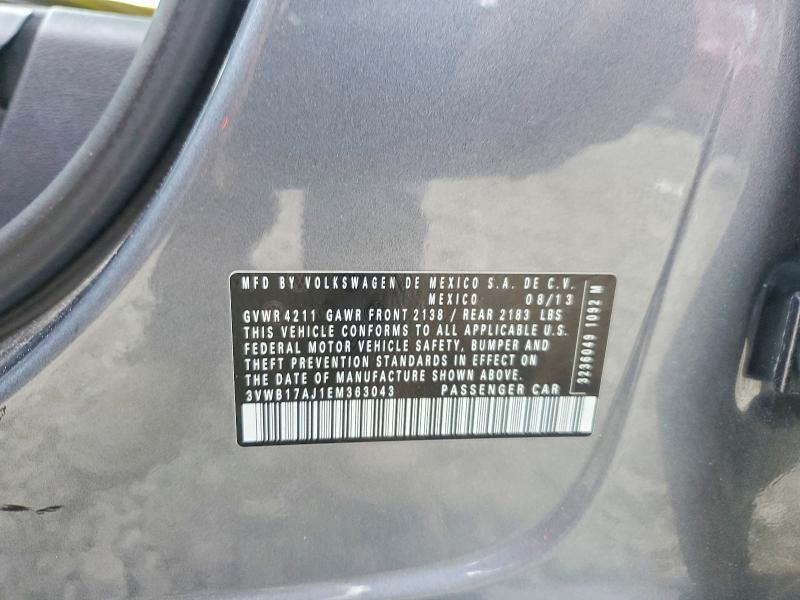 Aukcja sprzedaży 2014 Volkswagen Jetta, vin: 3VWB17AJ1EM363043, numer aukcji: 52255496