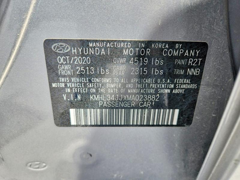 Продажа на аукционе авто 2021 Hyundai Sonata Hybrid, vin: KMHL34JJXMA023882, номер лота: 52595896