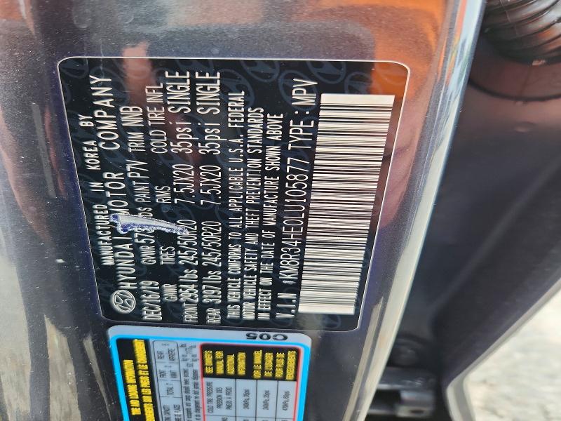 54117556 :رقم المزاد ، KM8R34HE0LU105877 vin ، 2020 Hyundai Palisade مزاد بيع