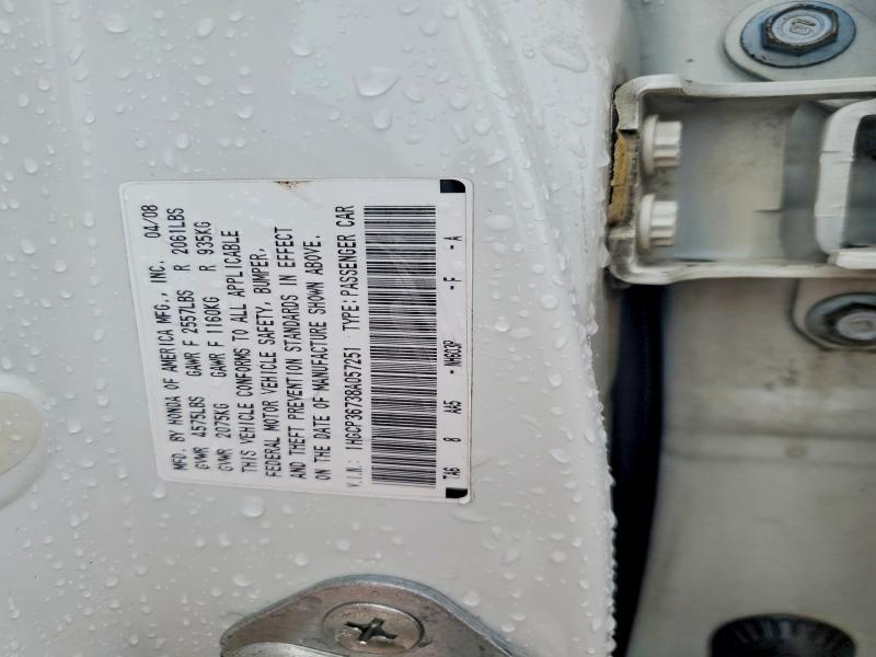 52735976 :رقم المزاد ، 1HGCP36738A057251 vin ، 2008 Honda Accord 4d Exl مزاد بيع