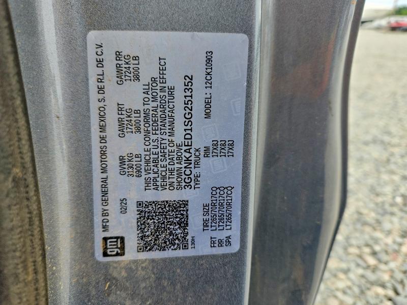 Продаж на аукціоні авто 2025 Chevrolet Silverado, vin: 3GCNKAED1SG251352, номер лоту: 51596956