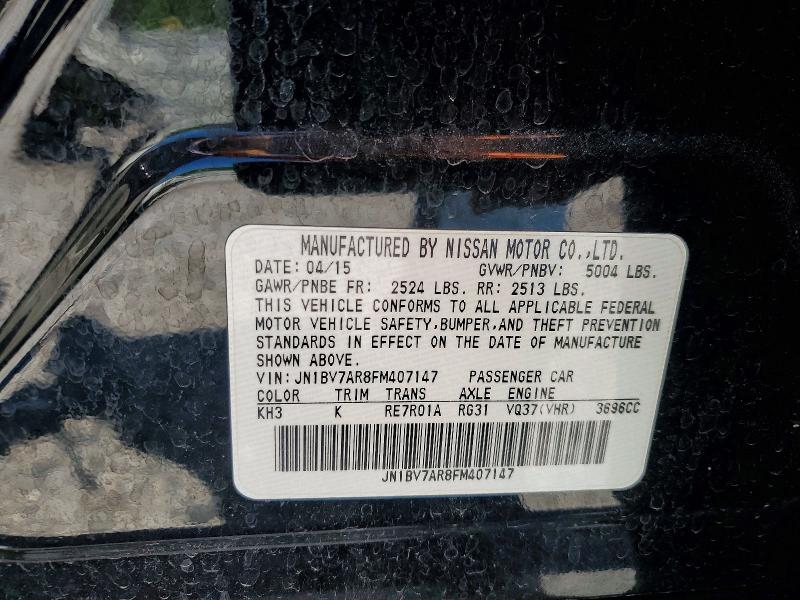 Aukcja sprzedaży 2015 Infiniti Q50, vin: JN1BV7AR8FM407147, numer aukcji: 52433826