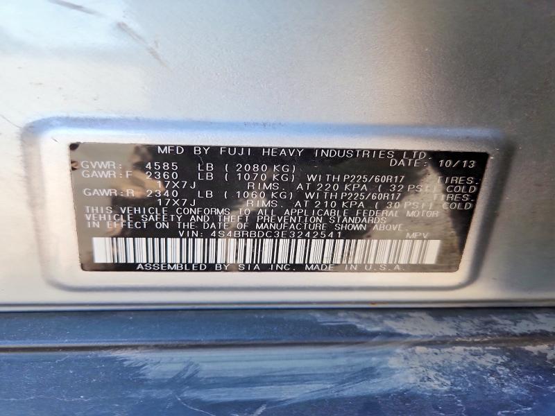 51964256 :رقم المزاد ، 4S4BRBDC3E3242541 vin ، 2014 Subaru Outback مزاد بيع