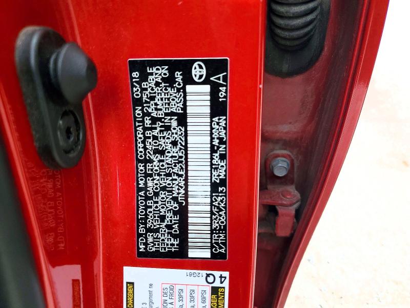 54819236 :رقم المزاد ، JTNKARJE2JJ572232 vin ، 2018 Toyota Corolla Im مزاد بيع