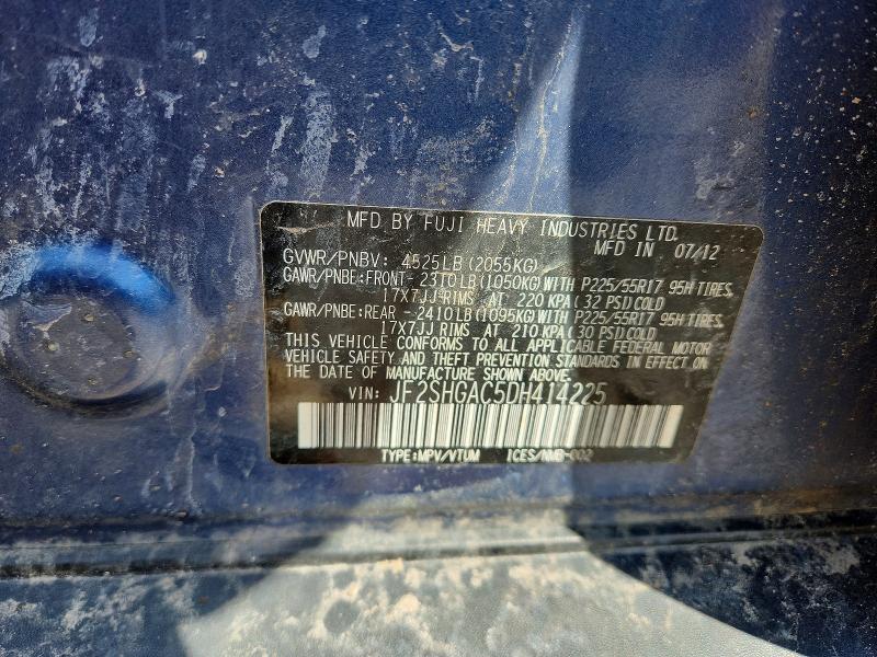Продажа на аукционе авто 2013 Subaru Forester, vin: JF2SHGAC5DH414225, номер лота: 52154096
