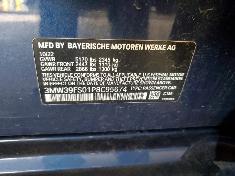 2023 Bmw 330xe მანქანა იყიდება აუქციონზე, vin: 3MW39FS01P8C95674, აუქციონის ნომერი: 52092336
