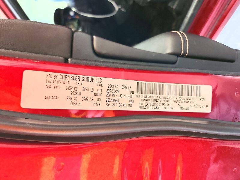 53609556 :رقم المزاد ، 1C4RJFCG6EC431657 vin ، 2014 Jeep Grand Cherokee مزاد بيع