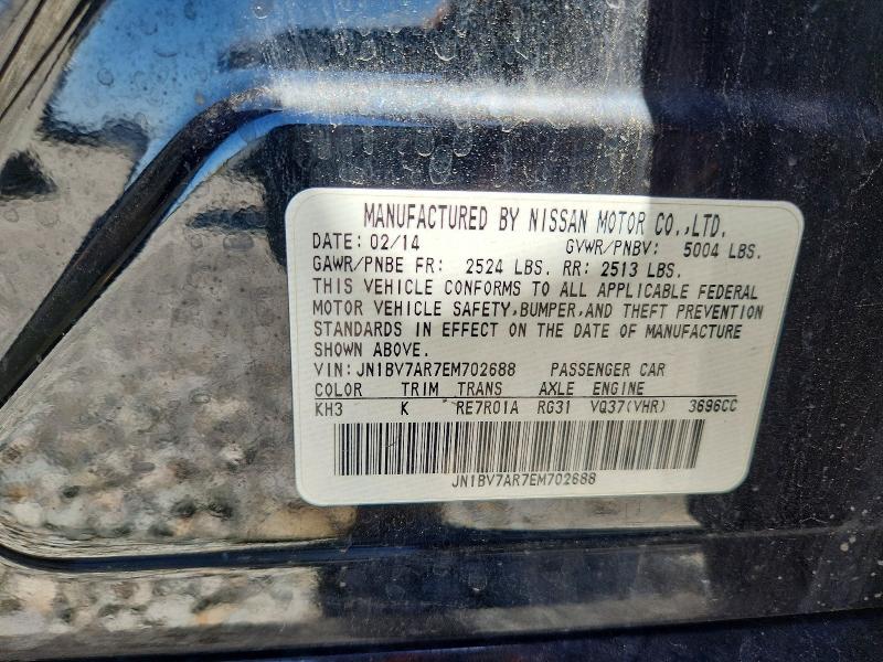 52685546 :رقم المزاد ، JN1BV7AR7EM702688 vin ، 2014 Infiniti Q50 مزاد بيع