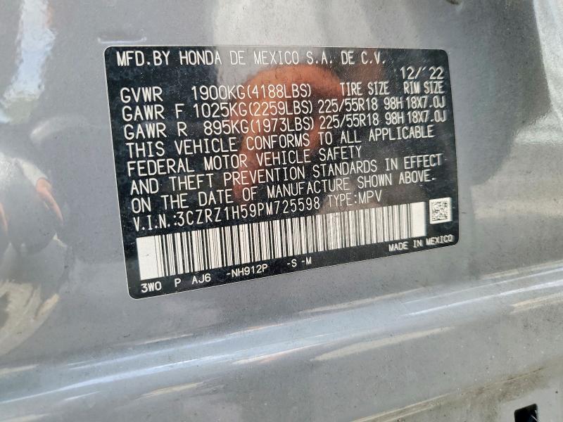 55232626 :رقم المزاد ، 3CZRZ1H59PM725598 vin ، 2023 Honda Hr-v مزاد بيع