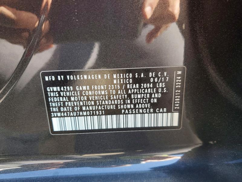 Aukcja sprzedaży 2017 Volkswagen Gti, vin: 3VW447AU7HM071931, numer aukcji: 51828506