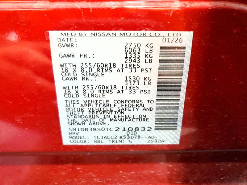 Продаж на аукціоні авто 2026 Nissan Pathfinder, vin: 5N1DR3BS0TC210832, номер лоту: 54879846