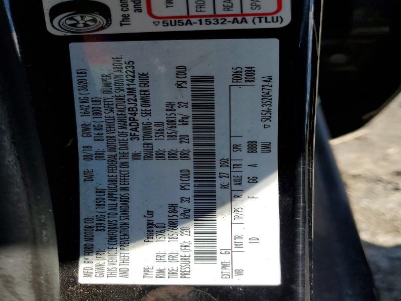 2018 Ford Fiesta მანქანა იყიდება აუქციონზე, vin: 3FADP4BJ2JM142235, აუქციონის ნომერი: 53810276
