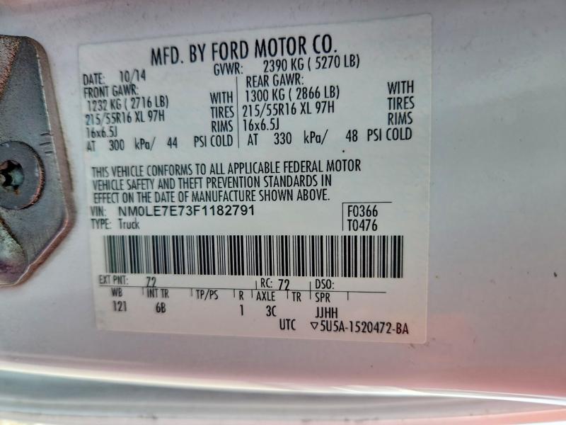 Aukcja sprzedaży 2015 Ford Transit Connect, vin: NM0LE7E73F1182791, numer aukcji: 51212816