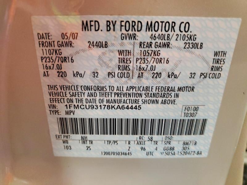 Aukcja sprzedaży 2008 Ford Escape, vin: 1FMCU93178KA64445, numer aukcji: 55173166