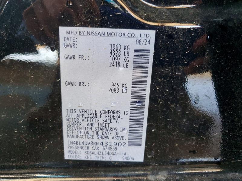 Продаж на аукціоні авто 2024 Nissan Altima, vin: 1N4BL4DV8RN431902, номер лоту: 52920576