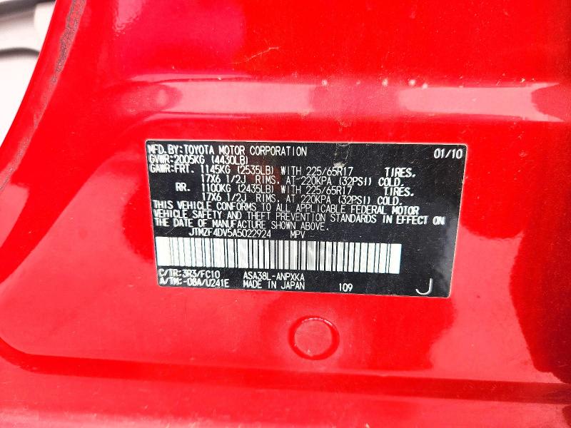 Aukcja sprzedaży 2010 Toyota Rav4, vin: JTMZF4DV5A5022924, numer aukcji: 54788006