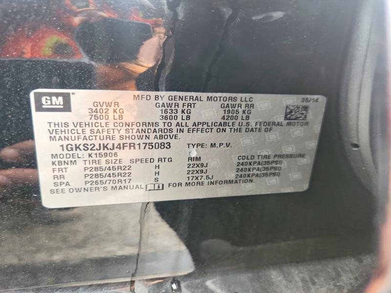 54985976 :رقم المزاد ، 1GKS2JKJ4FR175083 vin ، 2015 Gmc Yukon Xl مزاد بيع