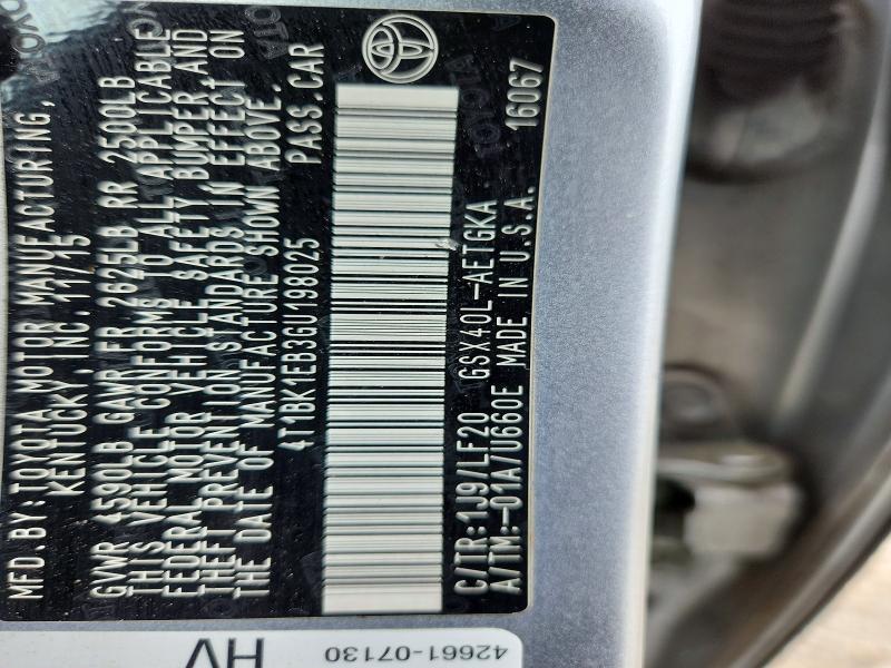 2016 Toyota Avalon მანქანა იყიდება აუქციონზე, vin: 4T1BK1EB3GU198025, აუქციონის ნომერი: 54412916