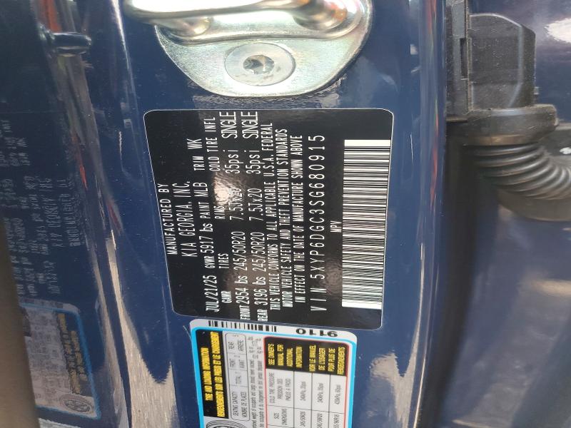 2025 Kia Telluride მანქანა იყიდება აუქციონზე, vin: 5XYP6DGC3SG680915, აუქციონის ნომერი: 54950626