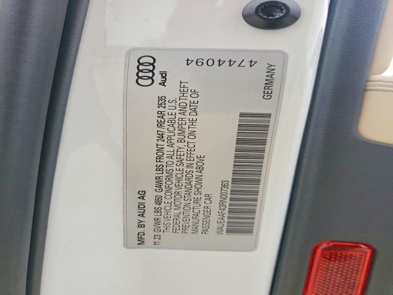 Продажа на аукционе авто 2024 Audi A4, vin: WAUEAAF43RN007363, номер лота: 54389176