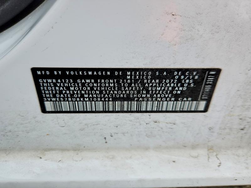 53124406 :رقم المزاد ، 3VWE57BU8KM108444 vin ، 2019 Volkswagen Jetta مزاد بيع