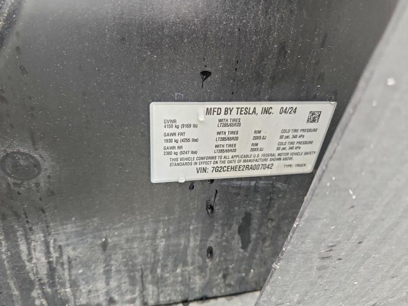 2024 Tesla Cybertruck მანქანა იყიდება აუქციონზე, vin: 7G2CEHEE2RA007042, აუქციონის ნომერი: 51887546