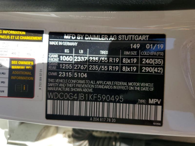 Auction sale of the 2019 Mercedes-benz Glc, vin: WDC0G4JB1KF590495, lot number: 53378776