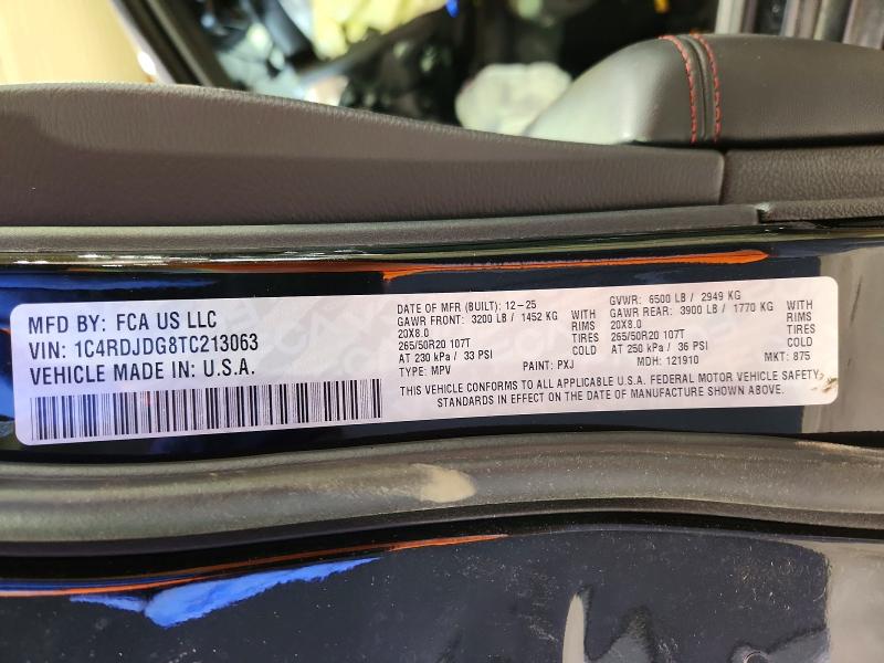Aukcja sprzedaży 2026 Dodge Durango, vin: 1C4RDJDG8TC213063, numer aukcji: 53766426