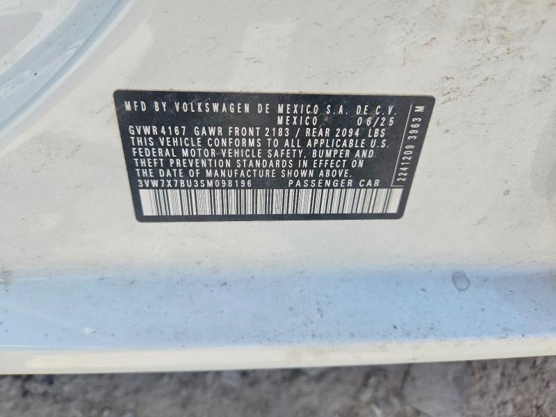 Продаж на аукціоні авто 2025 Volkswagen Jetta, vin: 3VW7X7BU3SM098196, номер лоту: 52581966