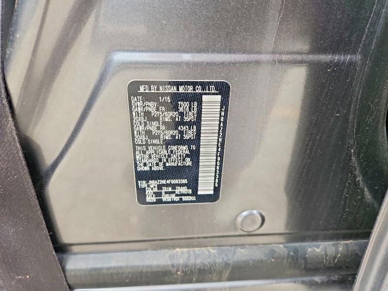 54253566 :رقم المزاد ، JN8AZ2NE4F9083385 vin ، 2015 Infiniti Qx80 مزاد بيع