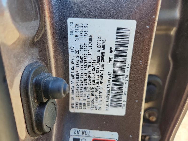 Продажа на аукционе авто 2013 Honda Cr-v, vin: 5J6RM3H75DL042662, номер лота: 52836656