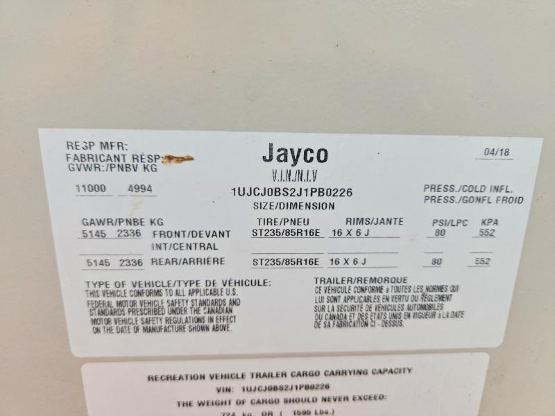 2018 Jayc O Eagle მანქანა იყიდება აუქციონზე, vin: 1UJCJ0BS2J1PB0226, აუქციონის ნომერი: 53947446