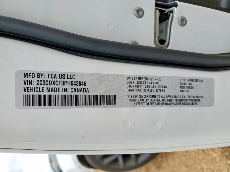 Продаж на аукціоні авто 2023 Dodge Charger, vin: 2C3CDXCT0PH643846, номер лоту: 54985916
