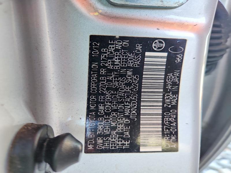 54218576 :رقم المزاد ، JTDKN3DU5D1622425 vin ، 2013 Toyota Prius مزاد بيع