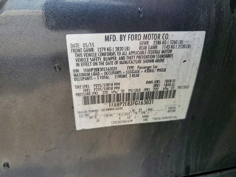 2015 Ford Taurus მანქანა იყიდება აუქციონზე, vin: 1FAHP2E83FG163031, აუქციონის ნომერი: 51815836