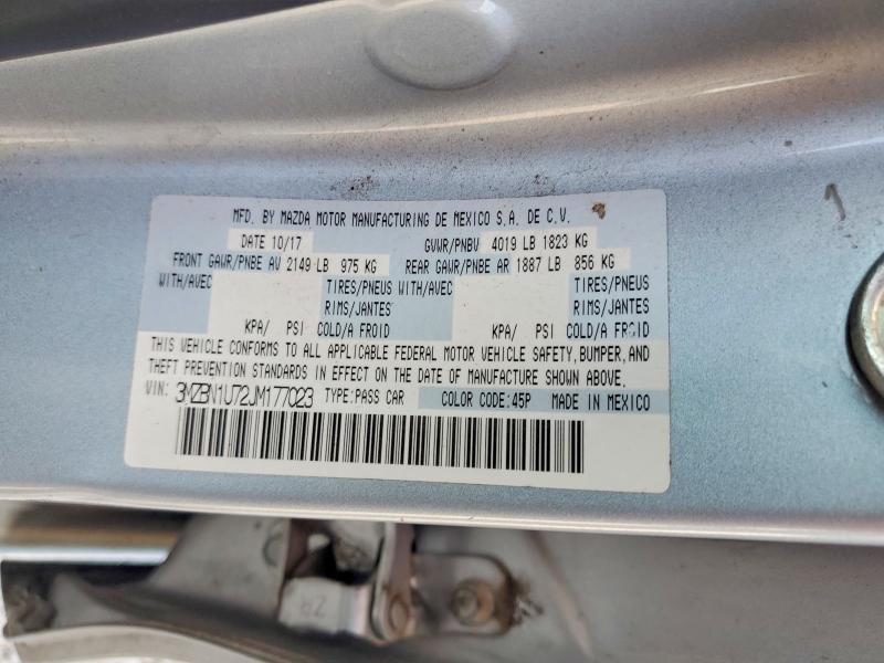 Aukcja sprzedaży 2018 Mazda 3, vin: 3MZBN1U72JM177023, numer aukcji: 54829266