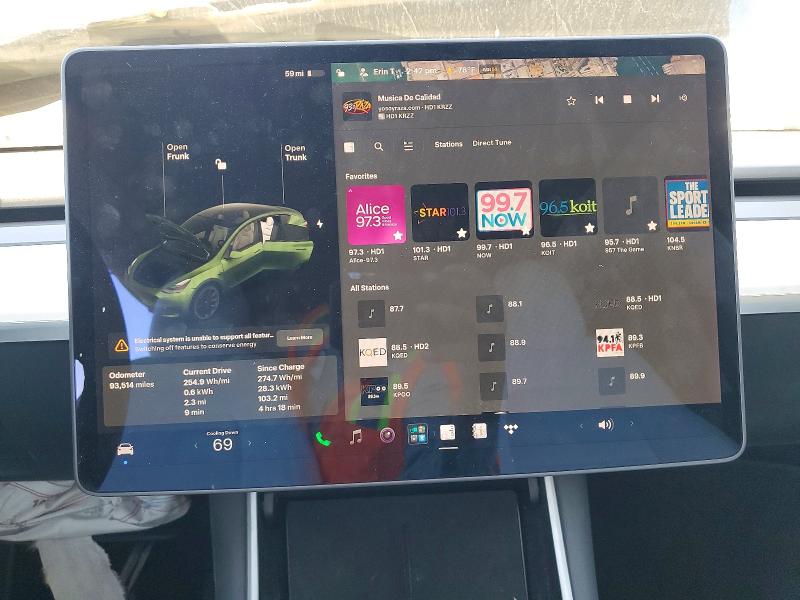 2020 Tesla Model Y მანქანა იყიდება აუქციონზე, vin: 5YJYGDEE3LF014510, აუქციონის ნომერი: 54020786