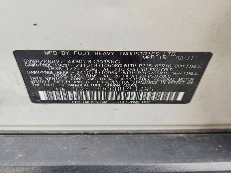 Продаж на аукціоні авто 2011 Subaru Forester, vin: JF2SHBBC0BH751495, номер лоту: 55236056