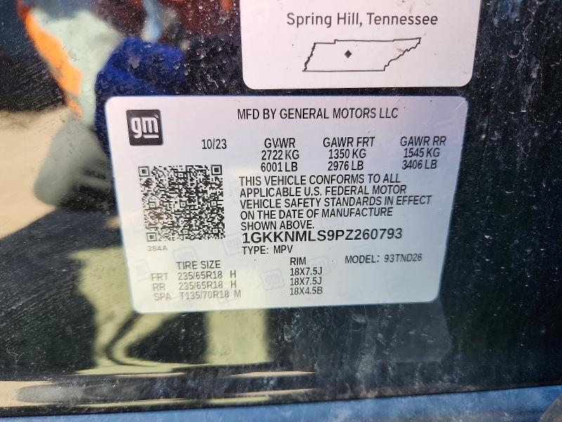 52046566 :رقم المزاد ، 1GKKNMLS9PZ260793 vin ، 2023 Gmc Acadia مزاد بيع
