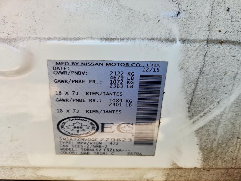 Aukcja sprzedaży 2016 Nissan Rogue, vin: 5N1AT2MV0GC779823, numer aukcji: 51766886