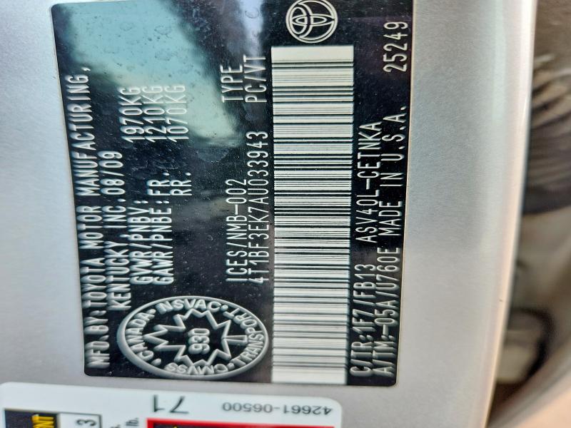 Продаж на аукціоні авто 2010 Toyota Camry, vin: 4T1BF3EK7AU033943, номер лоту: 53429746