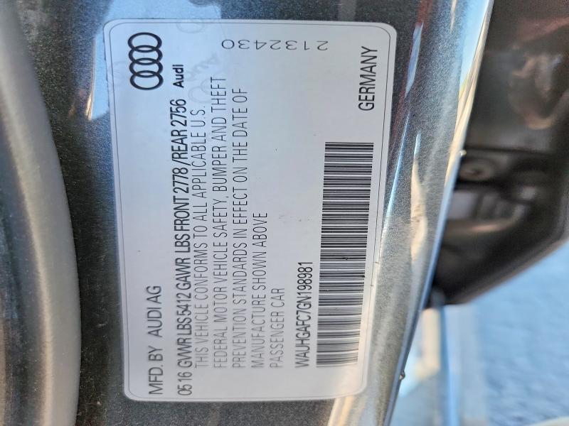 Продаж на аукціоні авто 2016 Audi A6, vin: WAUHGAFC7GN198981, номер лоту: 53380026