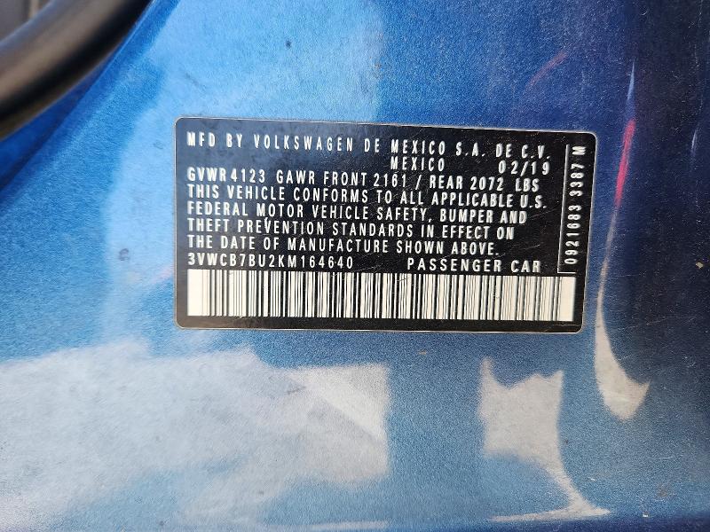 Продаж на аукціоні авто 2019 Volkswagen Jetta, vin: 3VWCB7BU2KM164640, номер лоту: 55523946