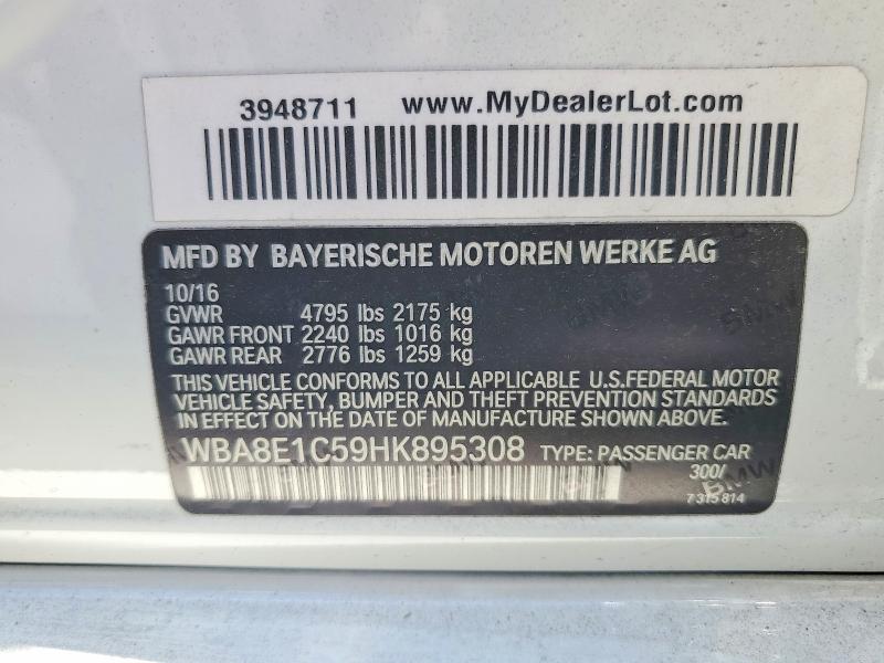 Продаж на аукціоні авто 2017 Bmw 330e, vin: WBA8E1C59HK895308, номер лоту: 54172216
