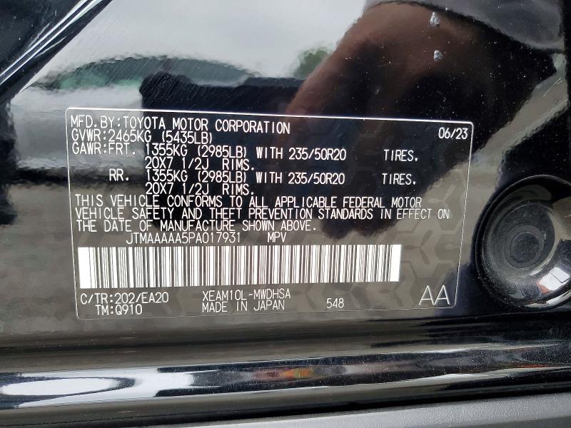 Продаж на аукціоні авто 2023 Toyota Bz4x, vin: JTMAAAAA5PA017931, номер лоту: 50969456