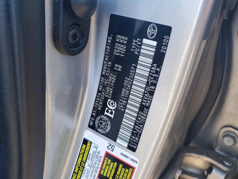 2019 Toyota Camry მანქანა იყიდება აუქციონზე, vin: 4T1B11HK5KU232571, აუქციონის ნომერი: 54440496