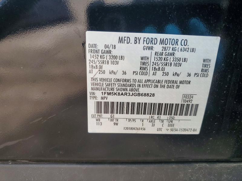 Aukcja sprzedaży 2018 Ford Explorer, vin: 1FM5K8AR3JGB68828, numer aukcji: 54160436