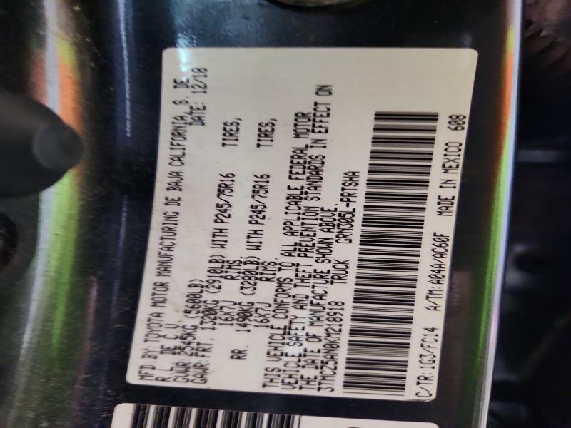 54133056 :رقم المزاد ، 3TMCZ5AN0KM218918 vin ، 2019 Toyota Tacoma مزاد بيع